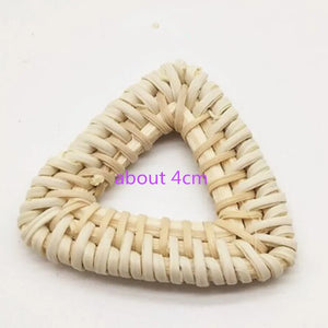 Wooden Triangle Wood Beads Vine Braid Earring Accessories Set of 10