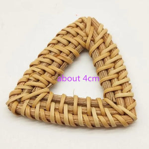 Wooden Triangle Wood Beads Vine Braid Earring Accessories Set of 10