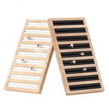Wooden Rings Display Tray Jewelry Stand Black 28.5cm
