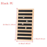 Wooden Rings Display Tray Jewelry Stand Black 28.5cm