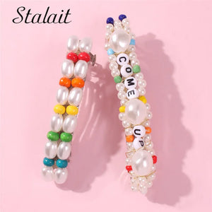 Resin Beads Hair Clips for Women, Hair Jewelry Accessories