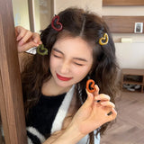 Y2K Heart Snap Hairpins Kids Hair Accessories