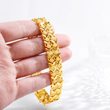 24K Yellow Gold Bracelet for Men's Wedding Jewelry