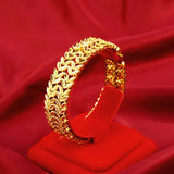 24K Yellow Gold Bracelet for Men's Wedding Jewelry