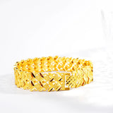 24K Yellow Gold Bracelet for Men's Wedding Jewelry