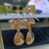 Yellow Flower Water Drop Earring for Women