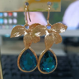 Yellow Flower Water Drop Earring for Women