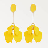 Crystal Acrylic Rose Petals Dangle Earrings Romantic Jewelry