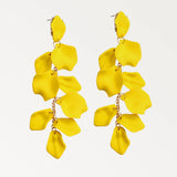 Crystal Acrylic Rose Petals Dangle Earrings Romantic Jewelry
