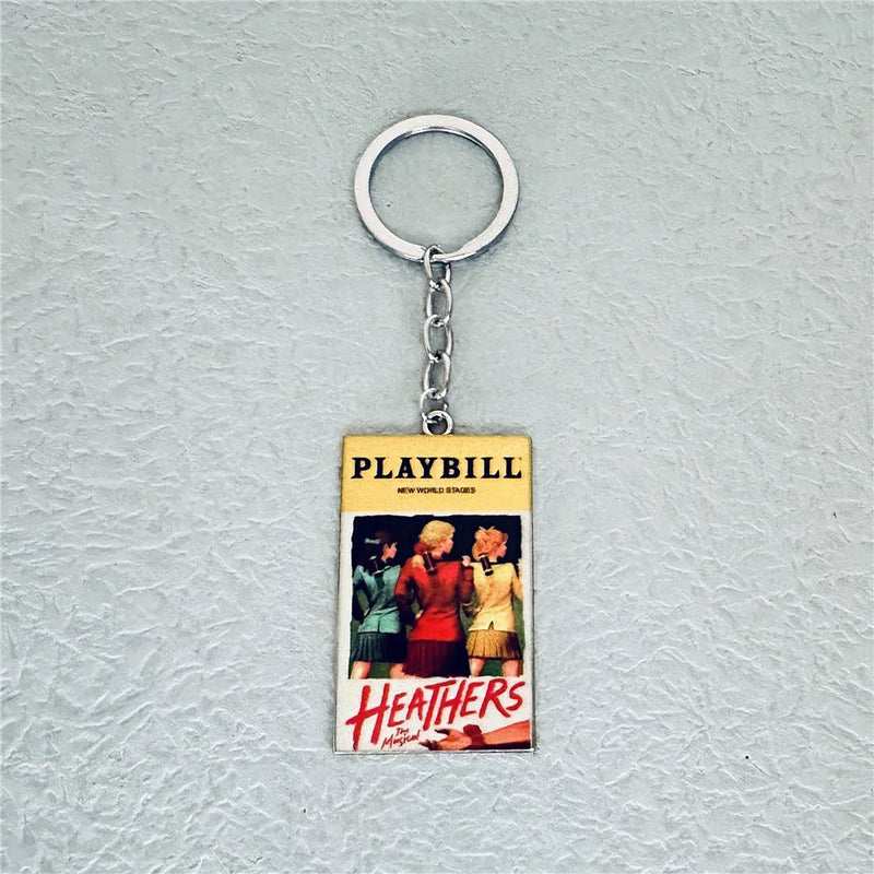 Broadway Musical Keychain, Zinc Alloy Key Ring for Women Men Boys Girls