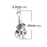 30Pcs Zinc Alloy Monster Charms Antique Silver 23x11mm