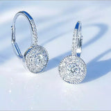 Zircon 925 Silver Crystal Hoop Earrings Wedding Party Jewelry