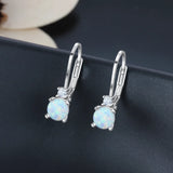 Opal Earrings 925 Sterling Silver Zircon Accessories