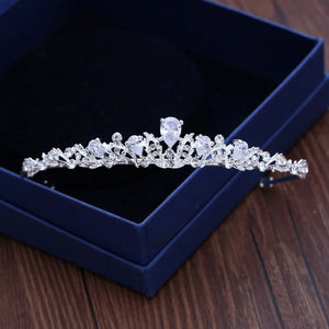 Zircon Bridal Tiara Headpiece Silver Crystal Wedding Crown Hair Accessories
