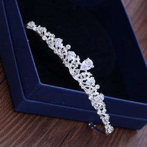 Zircon Bridal Tiara Headpiece Silver Crystal Wedding Crown Hair Accessories