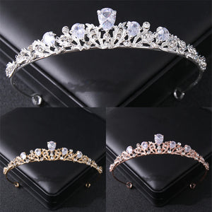 Zircon Bridal Tiara Headpiece Crystal Wedding Crown Hair Accessories