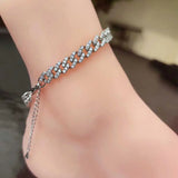 Zircon Diamond Anklet Cuban Link Chain Anklets Women Jewelry
