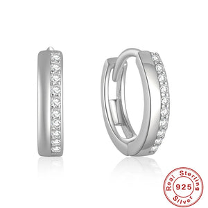 Zircon Earrings S925 Sterling Silver Hoop Ear Jewelry for Women