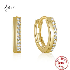 Zircon Earrings S925 Sterling Silver Hoop Ear Jewelry for Women