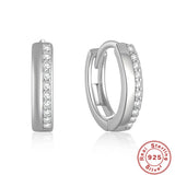 Zircon Earrings S925 Sterling Silver Hoop Ear Jewelry for Women