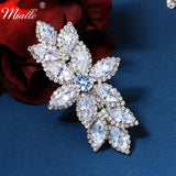 Zircon Flower Barrette Silver Hair Clips for Women