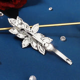 Zircon Flower Barrette Silver Hair Clips for Women