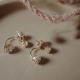 Zircon Front & Back Stud Earrings For Women Jewelry
