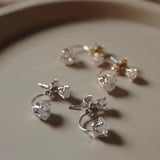 Zircon Front & Back Stud Earrings For Women Jewelry