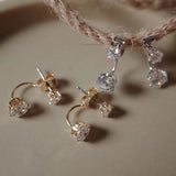 Zircon Front & Back Stud Earrings For Women Jewelry