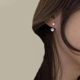 Zircon Front & Back Stud Earrings For Women Jewelry
