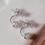 Zircon Front & Back Stud Earrings For Women Jewelry