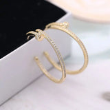 Zircon Hoop Earrings Silver Nail Circle Jewelry