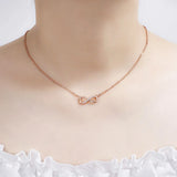 Zircon Infinity Pendant Necklace - Silver Chain Lady Party Jewelry