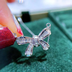 Zircon Bow Necklace Dress Jewelry Drop