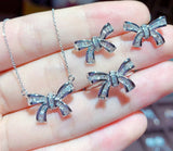 Zircon Bow Necklace Dress Jewelry Drop