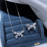 Zircon Bow Necklace Dress Jewelry Drop