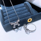 Zircon Bow Necklace Dress Jewelry Drop