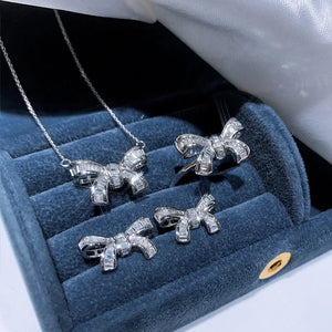 Zircon Bow Necklace Dress Jewelry Drop