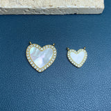 Mother of Pearl Shell Heart Pendants for Jewelry Making