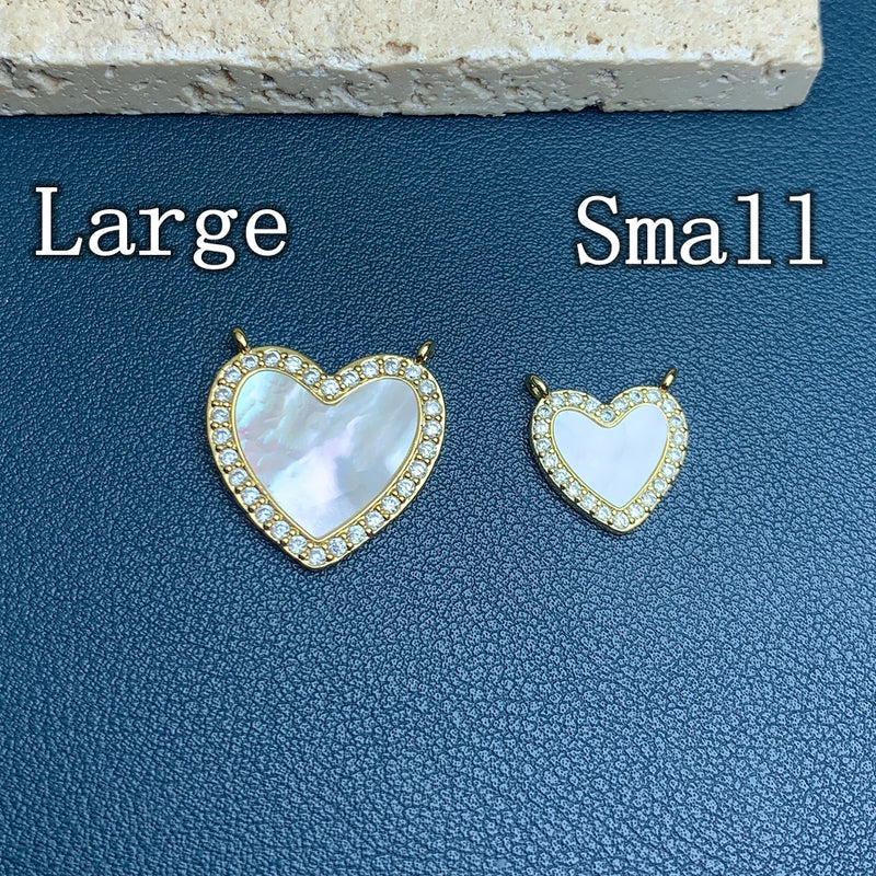 Mother of Pearl Shell Heart Pendants for Jewelry Making