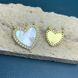 Mother of Pearl Shell Heart Pendants for Jewelry Making