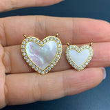 Mother of Pearl Shell Heart Pendants for Jewelry Making