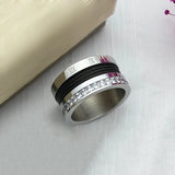 Zircon Roman Numeral Tricolor Stainless Wedding Ring