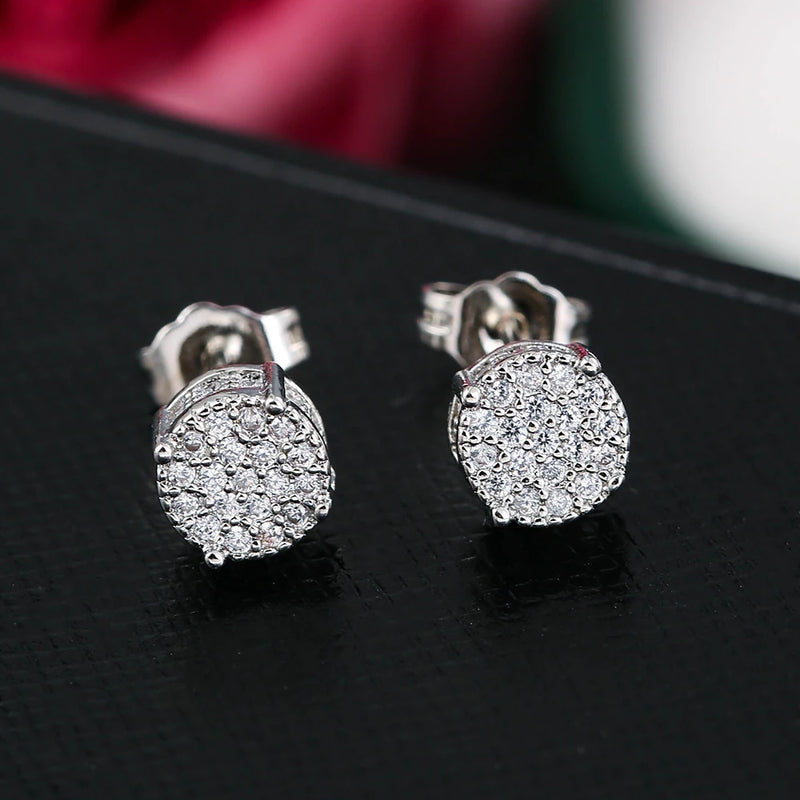 Zircon Stud Earrings Set Unisex Jewelry Crystal