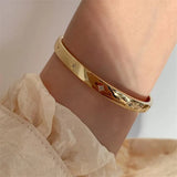 Zircon Star Wide Charm Bracelet Bangle for Women Girls