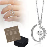 Zircon Sun Moon Heart Necklace Pendant Clavicle Chain Wedding Jewelry