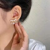 Zircon Tassel Pearl Ear Cuff Earrings Delicate Jewelry