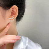 Zircon Tassel Pearl Ear Cuff Earrings Delicate Jewelry