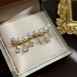 Zircon Tassel Pearl Ear Cuff Earrings Delicate Jewelry
