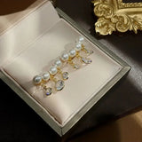 Zircon Tassel Pearl Ear Cuff Earrings Delicate Jewelry